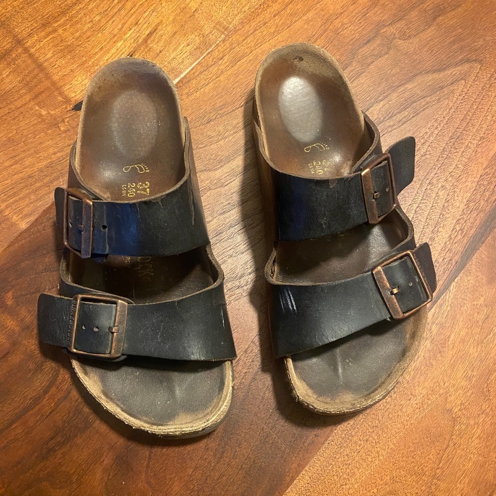 Birkenstock Arizona Chocolate Leather Used, Size 37